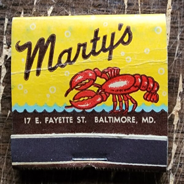 1940s Marty's Restaurant Baltimore MD Feature Matchbook