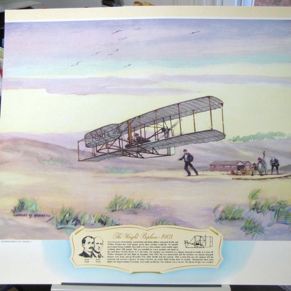 1903 Orville Wilbur Wright Brothers 12 hp Kitty Hawk NC First Flight