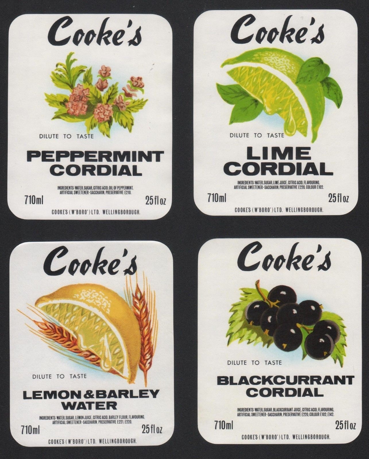 1950s Cooke's Fruit Cordials Lemon Lime Peppermint Black Etsy