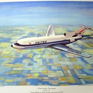 1960 United Airlines UA Boeing Tri Jet 727 Vintage Air