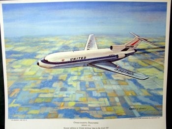1960 United Airlines UA Boeing Tri Jet 727 Vintage Air - Etsy