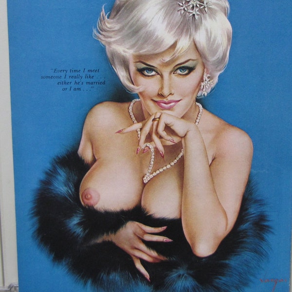 1963 November Birthday Vintage Playboy Nude Breasts Illustration Alberto Vargas