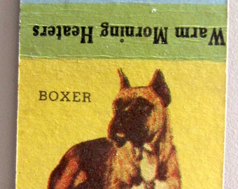 1940s  Boxer Dog Photo Breed Vintage Matchcover