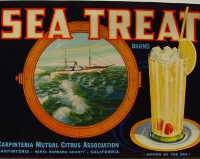 1930s Sea Ocean Ship Yacht Iced Lemonade Summer Treat Crate Etsy