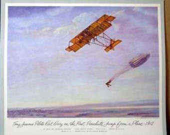 1912 First Parachute Jump from Plane Bert Berry Tony Jannus Parachuting