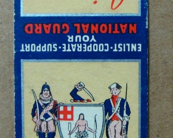 1930s 182nd Infantry National Guard Federal Match Co Matchcover