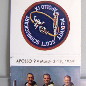 1969 Apollo 9 McDivitt Scott Schweickart NASA Space Mission Matchcover