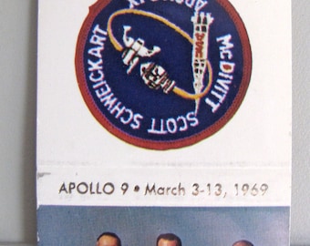 1969 Apollo 9 McDivitt Scott Schweickart NASA Space Mission Matchcover