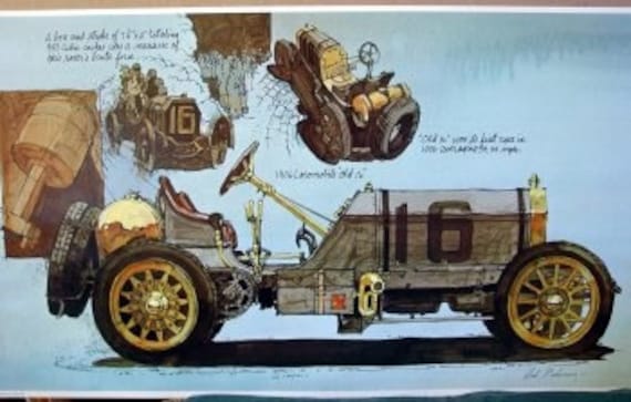 1906 Old 16 Locomobile Race Car Vanderbilt Cup Winner George Robertson - Etsy Denmark