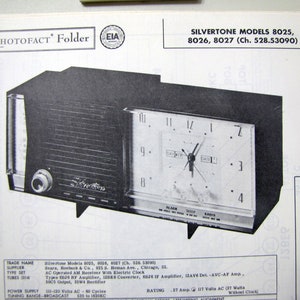 1958 Silvertone Clock AM Receiver Radio Sears Roebuck Photo Repair Manual