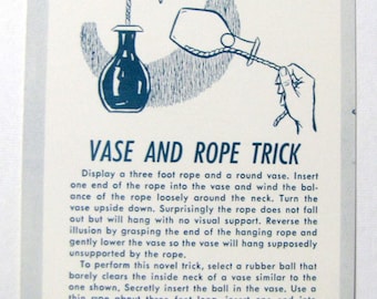 1956 Magic Trick Vase and Rope Amusement Park Vending Card Magician