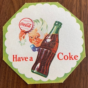 1950s Coke Coca Cola Vintage Coaster Sprite Boy