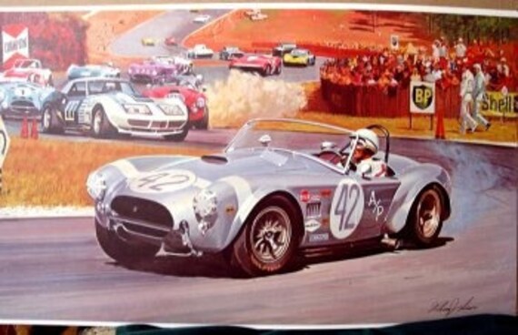 LG205 CARROLL SHELBY AND A COBRA 289 ROADSTER CAR STEVE McQUEEN 11X14 PHOTO 