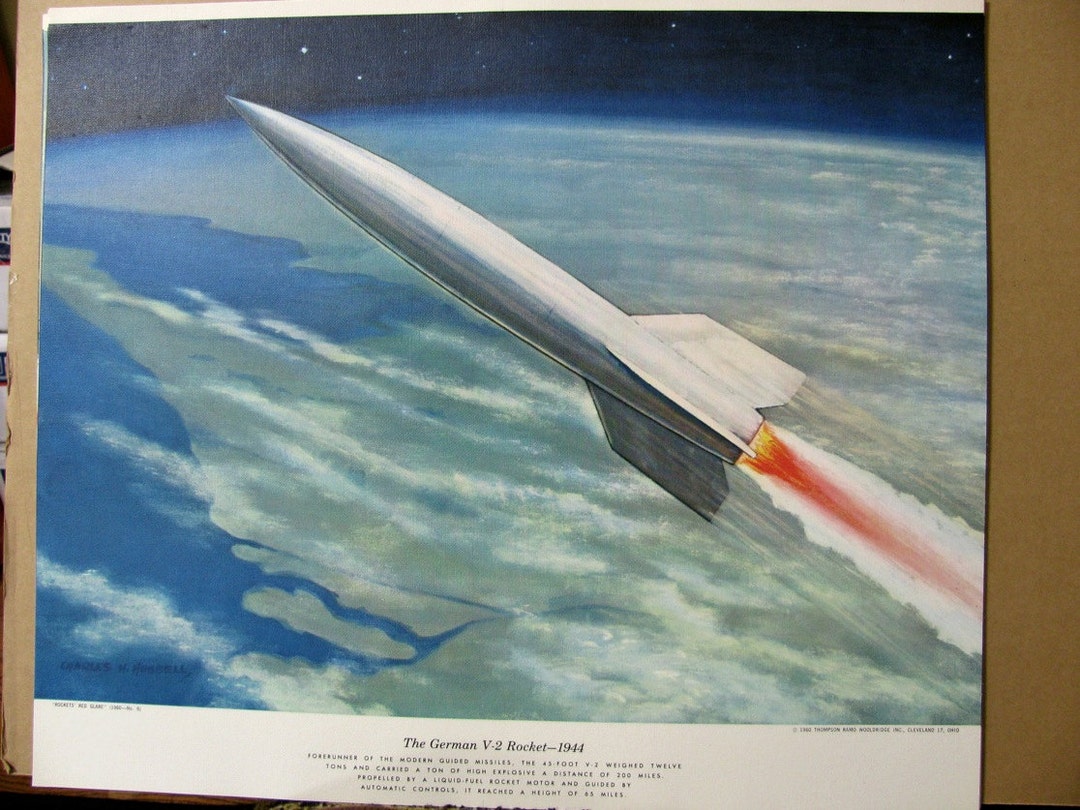 1944 WWII German Rocket V2 Rockets Forerunner of Guided Missles 12 Tons ...