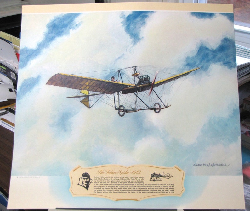 1912 Anthony Fokker Spider Wire Monoplane Antique Aviation Early Flight Planes image 1