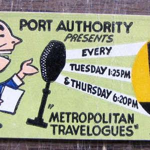 1940s NYC Port Authority Radio Station WOR  Vintage Matchcover