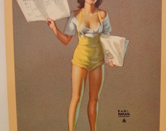 1940s Earl Moran Newsgirl Newsie Girlie Pinup Original Gams