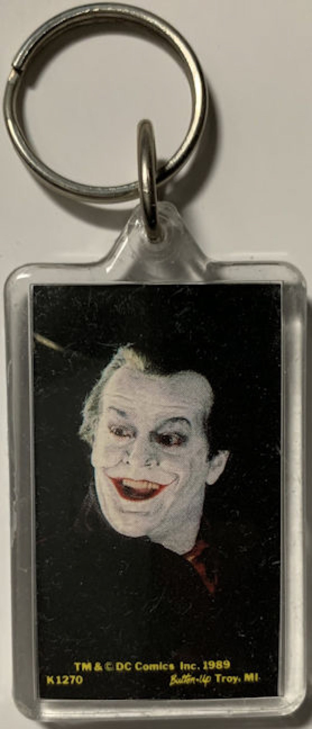 1989 the Joker Batman Jack Nicholson Licensed DC Comics Keychain