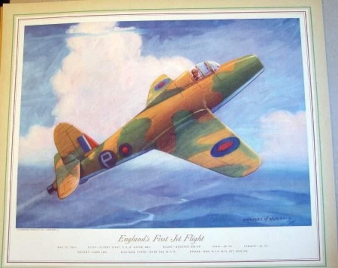 1948 British 1st Jet Flight Gloster Aviation Plane RAF Scarce Print - Etsy