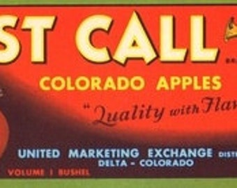 1930s Scarce Delta CO Colorado Apples Boy with Bugle Crate Label