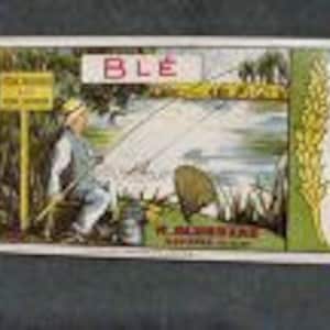1920s French Ble Peche Fish Pond Fishing Can Label Lot