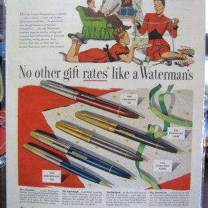 1947 Waterman Watermans Pen SEP Full Page Color Ad Original