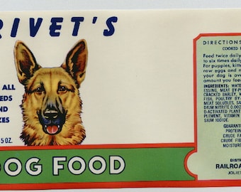 1970s German Shepard Shepherd Best Friend Dog Pet Pets Vintage Label