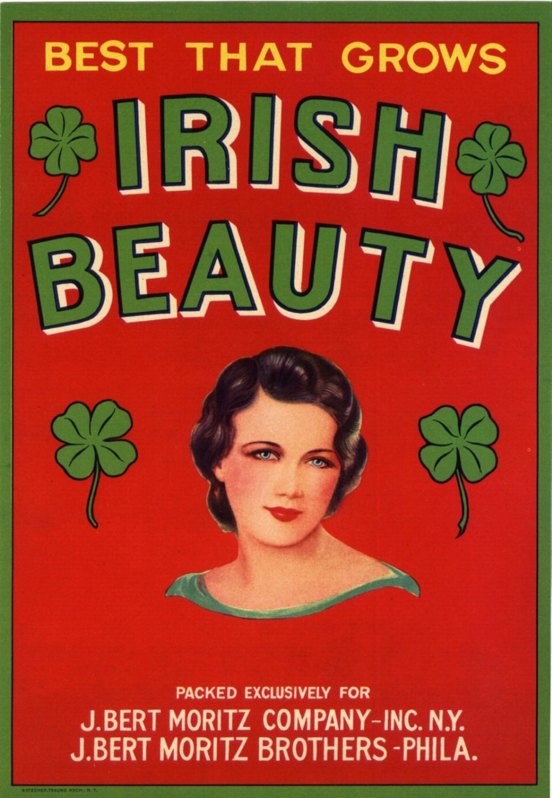 19402-50s Irish Girl Blue Eyed Beauty Vintage Crate Label NY - Etsy Ireland