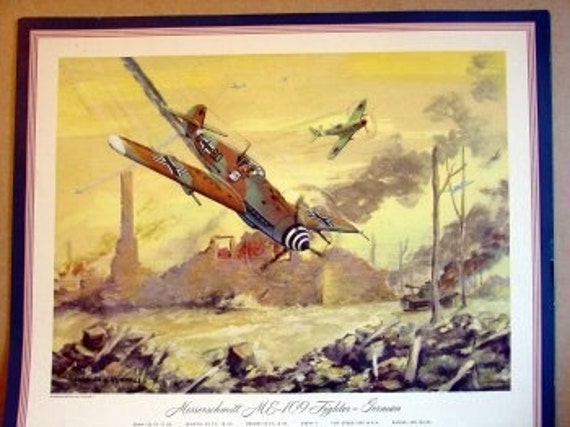 Messerschmitt Me109 Machine Gun Fighter Plane German Wwii Etsy