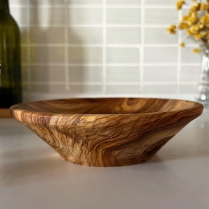 Handmade Olive Wood Plate: Rustic Kitchen Decor & Snack Server