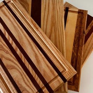 Handmade Hardwood Cutting Board: Ash, Walnut & Maple - Charcuterie Serving Board