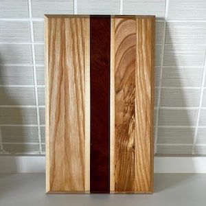 Handmade Hardwood Cutting Board: Ash, Walnut & Maple - Charcuterie Serving Board