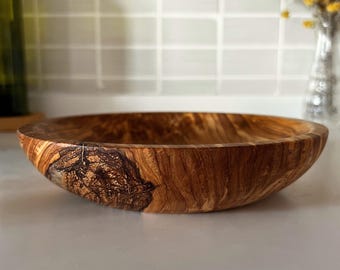 Handmade Olive Wood Plate: Rustic Eco-Friendly Serving Dish