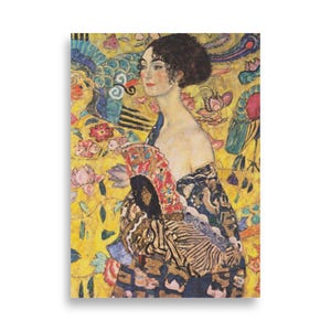 Dam med fläkt | Gustav Klimt | Affisch i museikvalitet