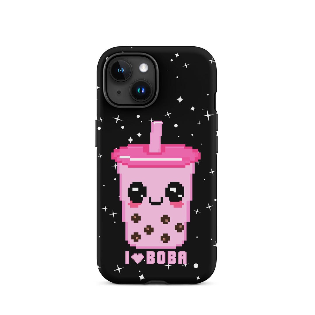 Pixel Art Boba Tea iPhone Case | Cute Pink Aesthetic - Etsy
