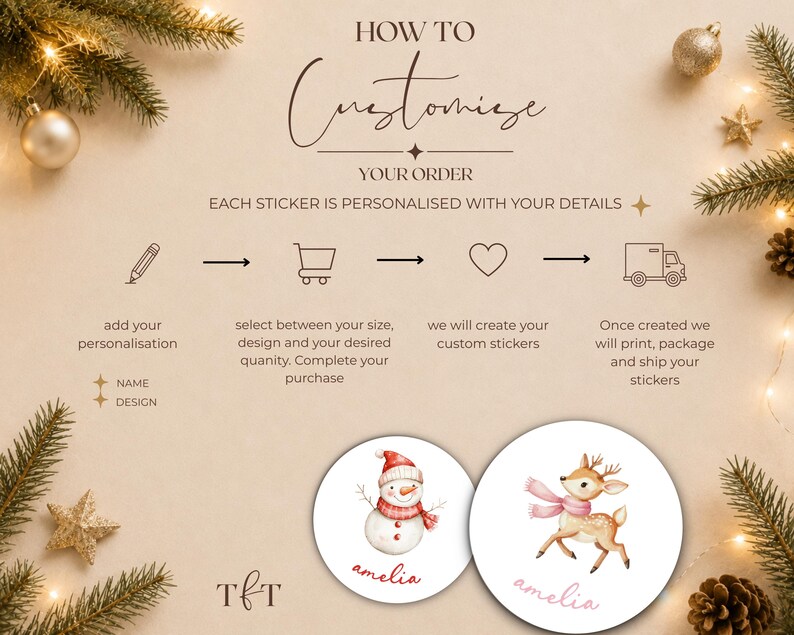 Round Stickers for Christmas Gift. Christmas Elements Red or Pink ...