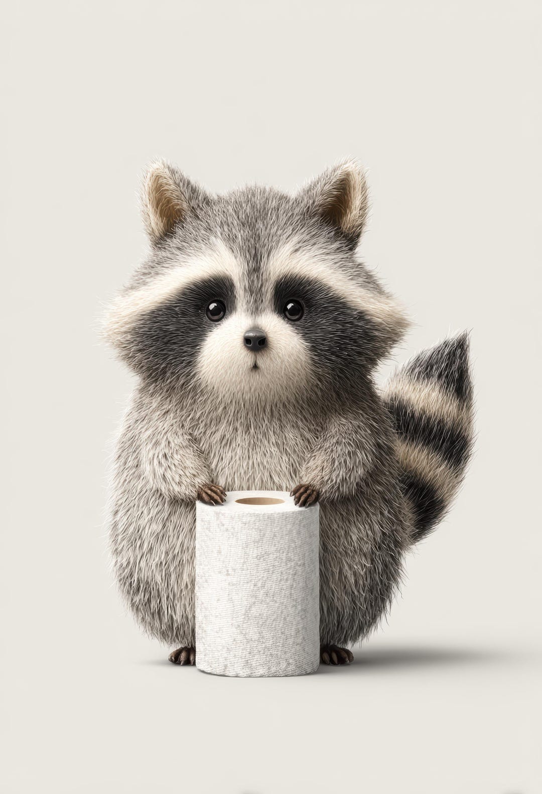 Cute Raccoon Bathroom Art - Funny Toilet Wall Print - Animal Humor ...