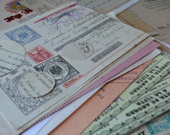 20 OFFICE papers - Assorted vintage EPHEMERA Paper PACK