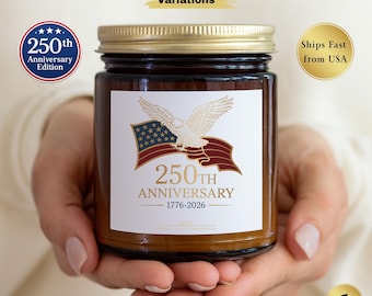 Anniversary Candle, 1776–2026 Patriotic Soy Candle, USA Independence 250 Years Candle, Limited Edition American Gift
