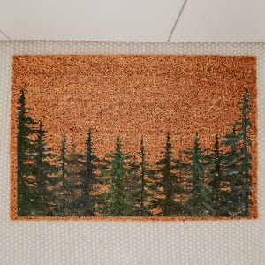 Pine Tree Forest Doormat, Christmas Tree Welcome Mat, Evergreen Woodland Xmas Decor, Nature Inspired Holiday Gift, Winter Front Porch Rug image 12