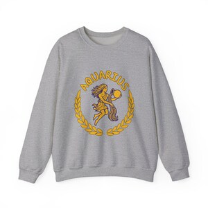 Minimalist Aquarius Zodiac Sign Sweatshirt - Unisex Heavy Blend Crewneck | Modern Astrology Art