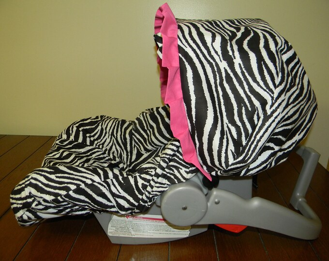 ZEBRA Infant Car Seat Cover & Canopy Cover With Free Monogram Etsy