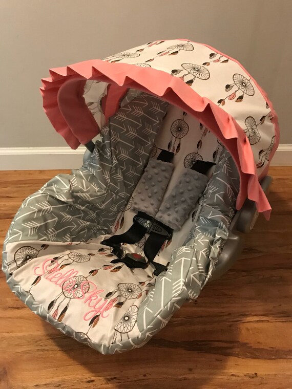 Items Similar To Dream Catcher Fabric With Gray Arrows And Pink Dream Catcher Fabric With Gray Arrows