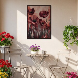 Red Poppy Poster, Floral Wall Art, Abstract Art, Flower Art Print, Modern Home Decor, Botanical Artwork, Floral Painting, Flower Lovers Gift