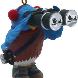 Coruja observadora de pássaros com binóculos, ornamento de lembrança vintage Hallmark, 1993