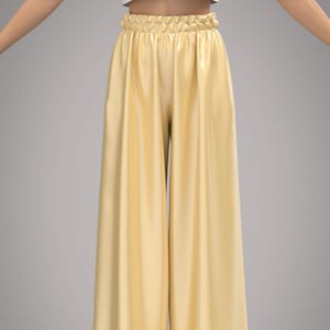Wide leg pants patterns, Summer flowy pants digital patterns, Palazzo pants women elastic waist, High waist loose trousers patterns