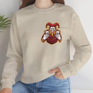 Moletom com estampa do Coringa | Gola redonda do Palhaço Vilão | Camiseta de Halloween da DC | Pulôver de História em Quadrinhos | Moletom unissex para fantasia de outono