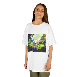 Camiseta infantil de algodón grueso y caprichosa, divertida para niños y niñas, ideal para cumpleaños, juegos y aventuras de verano, con un bonito estampado.