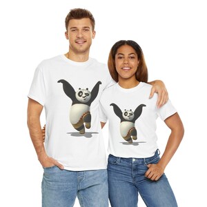 Camiseta unisex de algodón grueso con diseño de panda juguetón, adorable camiseta de oso, regalo para amantes de los animales, ropa informal divertida, para niños y adultos, regalos de cumpleaños