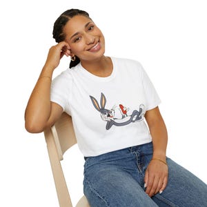 Camiseta divertida de los Looney Tunes, unisex, de dibujos animados, vintage de Bugs Bunny, regalo divertido para fans, ropa informal, atuendo de verano.